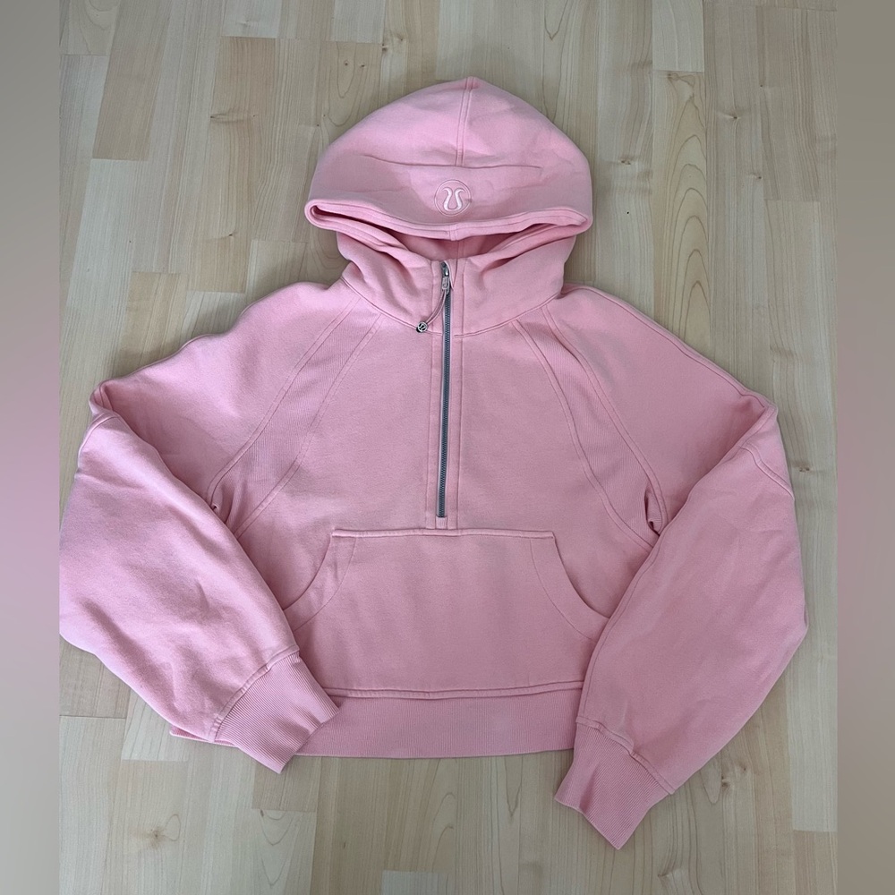 lululemon athletica Pink half zip crop sciba Hoodie